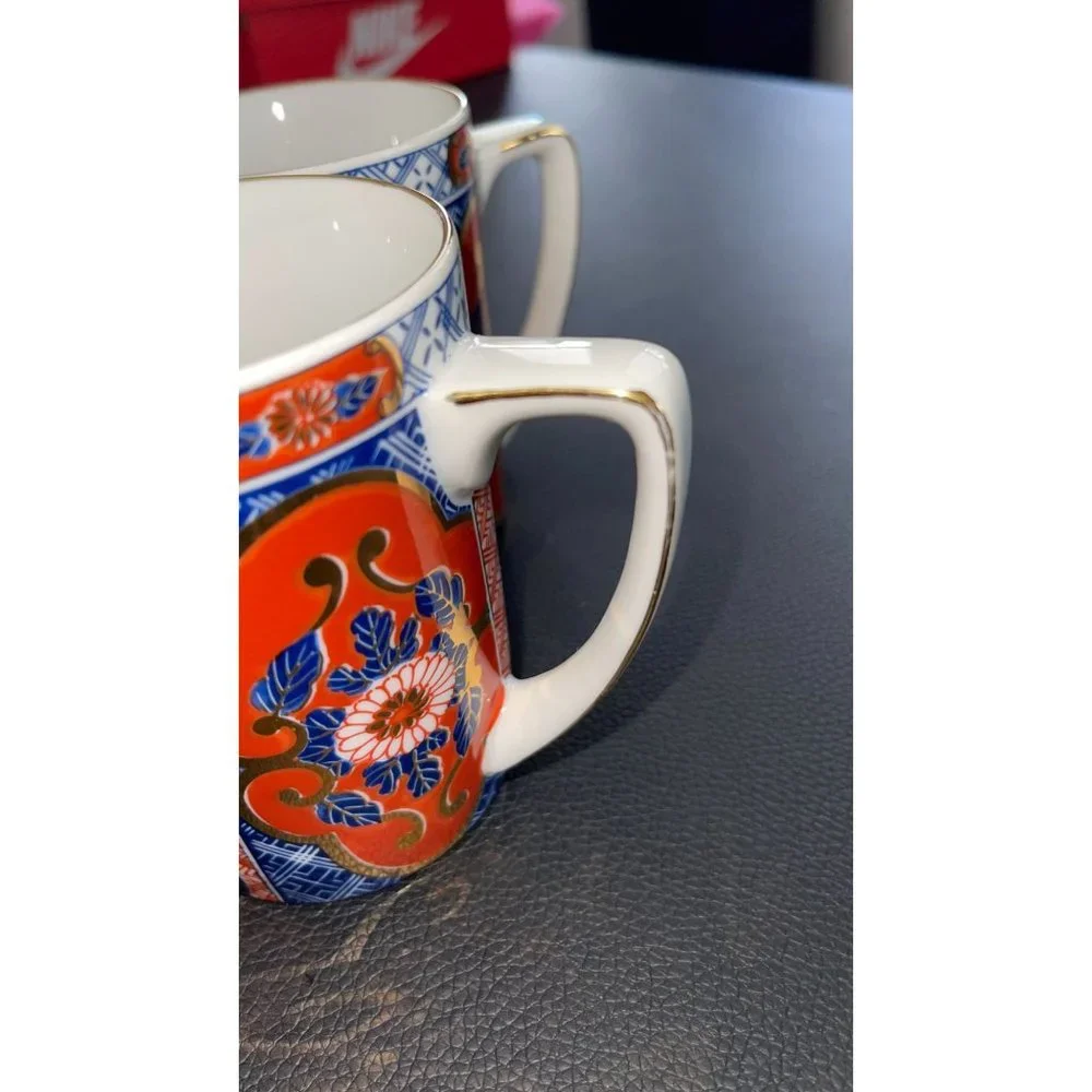 Vintage Otagiri Set Of 4 w/ Gold Coffee Mug Cup Japan fine Porcelain - Picture 15 of 17